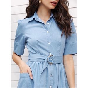 Belted Denim Dress
